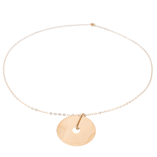 Collier Ginette NY - Collier pendentif Jumbo Donut on Chain en or rose 58 Facettes 2656184CN