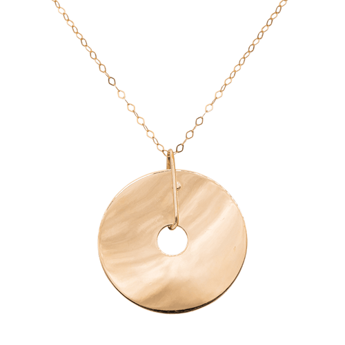 Collier Ginette NY - Collier pendentif Jumbo Donut on Chain en or rose 58 Facettes 2656184CN