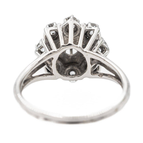 Bague 55.5 Bague en or blanc 18 carats sertie de diamants taille ancienne 58 Facettes 2663489CN
