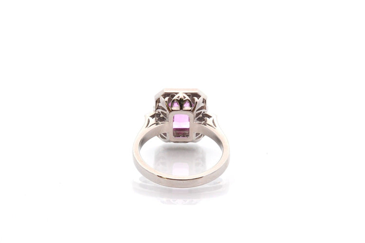 Bague 53 Bague vintage en platine au saphir rose et diamants 58 Facettes 26641-27260