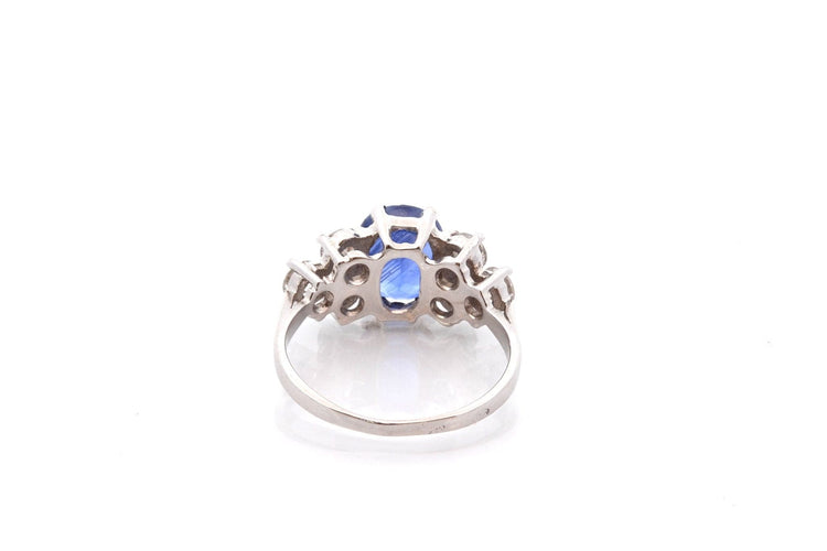 Bague 51.5 Bague saphir 2,04 ct et diamants en or blanc 18k 58 Facettes 26648-27094
