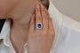 Bague 53 Bague vintage en platine au saphir de Ceylan et diamants 58 Facettes 26678-23337