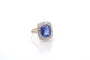 Bague 54 Bague saphir de Ceylan 5,43 ct et diamants en platine et or 18k 58 Facettes 26690-26486