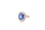 Bague 54 Bague saphir de Ceylan 5,43 ct et diamants en platine et or 18k 58 Facettes 26690-26486