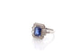 Bague 53 Bague vintage en platine au saphir de Ceylan 2,15 ct et diamants 58 Facettes 26693-27261