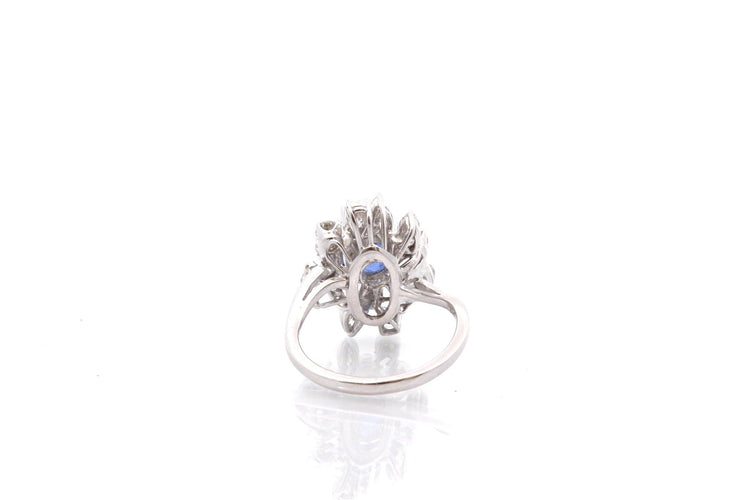 Bague 51 Bague saphir 2,51 ct et diamants en or blanc 18k 58 Facettes 27173-26694