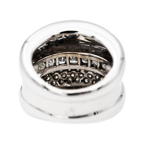 Bague 48 Bague en or blanc 18 carats pavée de diamants 58 Facettes 2673928CN
