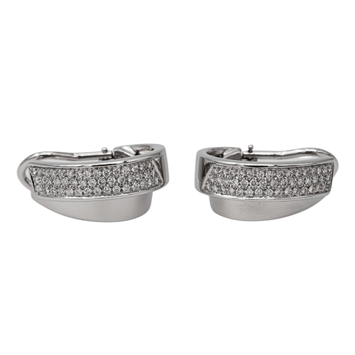 Boucles d'oreilles Giorgio Visconti - Boucles d’oreilles en or blanc et diamants 58 Facettes 2673929CN