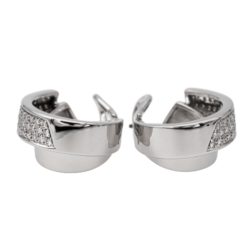 Boucles d'oreilles Giorgio Visconti - Boucles d’oreilles en or blanc et diamants 58 Facettes 2673929CN