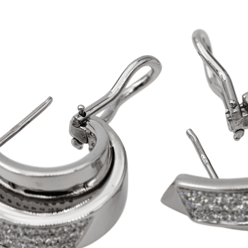 Boucles d'oreilles Giorgio Visconti - Boucles d’oreilles en or blanc et diamants 58 Facettes 2673929CN