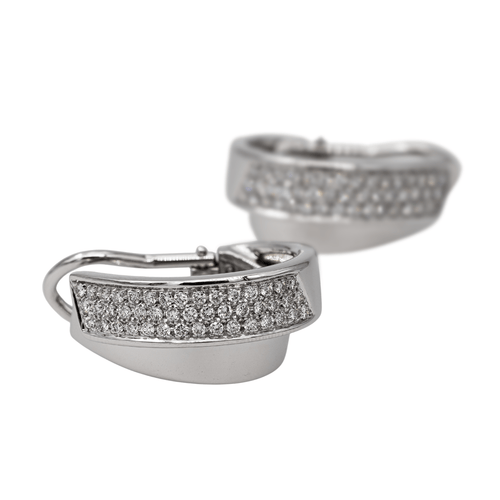 Boucles d'oreilles Giorgio Visconti - Boucles d’oreilles en or blanc et diamants 58 Facettes 2673929CN