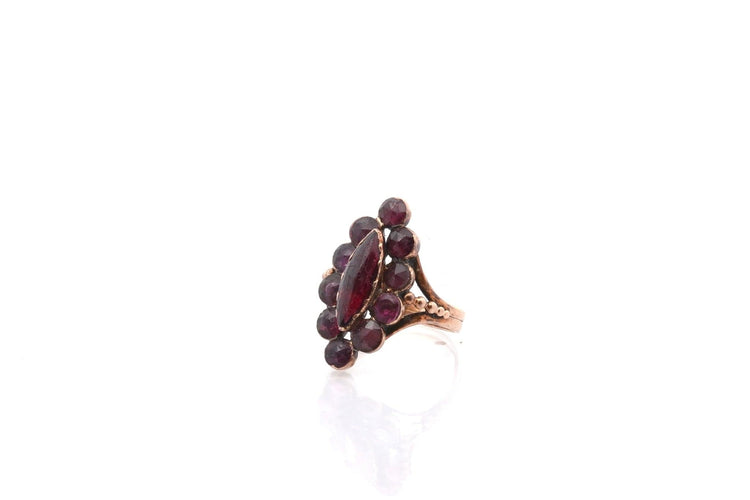 Bague 52 Bague ancienne en or jaune 18k et grenats 58 Facettes 26753