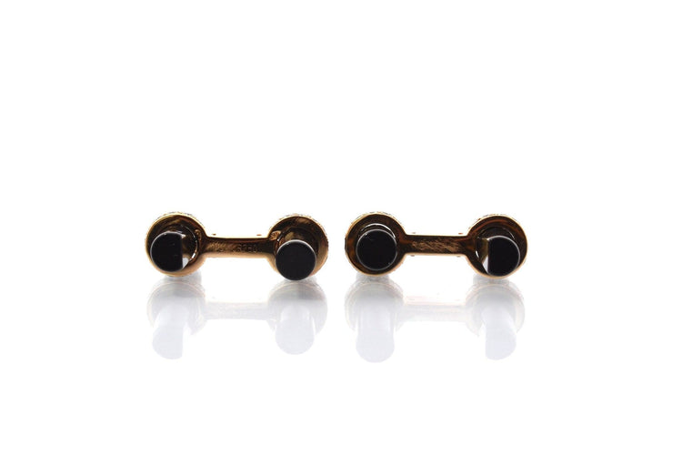 Boutons de manchette Van Cleef & Arpels - Boutons de manchette en or jaune 18k, onyx et diamants 58 Facettes 26768
