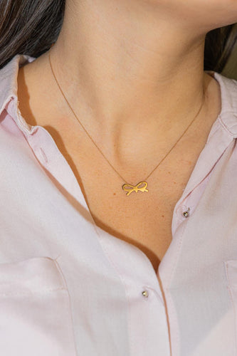 Collier Ginette NY Collier Pendentif Mini bow Or rose 58 Facettes 2678581CN
