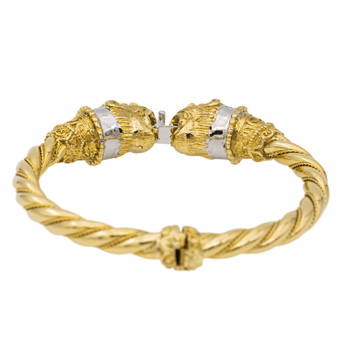 Bracelet Bracelet jonc - Or jaune et blanc 18 carats, diamants et rubis 58 Facettes 2679405CN