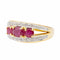 Bague 53 Bague bandeau rubis et diamants en or jaune et or blanc 18 carats 58 Facettes 2682321CD