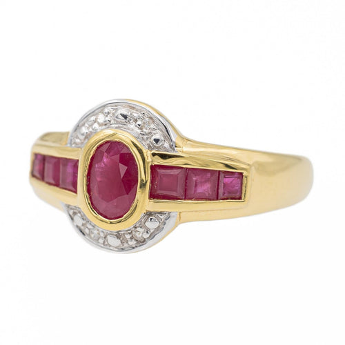 Bague 57 Bague Or jaune, Or blanc Rubis, Diamant 58 Facettes 2682322CD