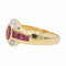 Bague 57 Bague rubis et diamants en or jaune et or blanc 18 carats 58 Facettes 2682322CD