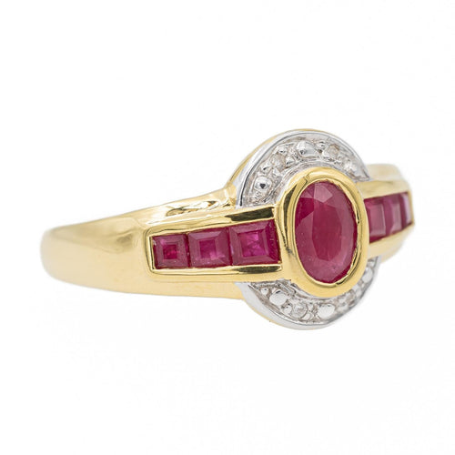 Bague 57 Bague Or jaune, Or blanc Rubis, Diamant 58 Facettes 2682322CD