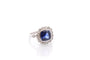 Bague 52 Bague vintage en platine saphir de Ceylan 2,83 ct et diamants 58 Facettes 26683-26824