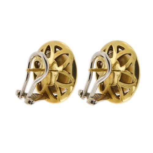 Boucles d'oreilles Boucles d’oreilles Mabé - Puces en or 18 carats avec diamants et perles 58 Facettes 26824