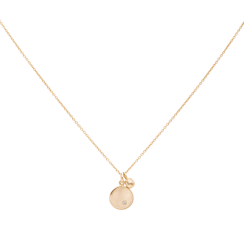 Collier Ginette NY Collier Pendentif Mini Ever Disc & Diam on Chain Or rose Diamant 58 Facettes 2682447CN