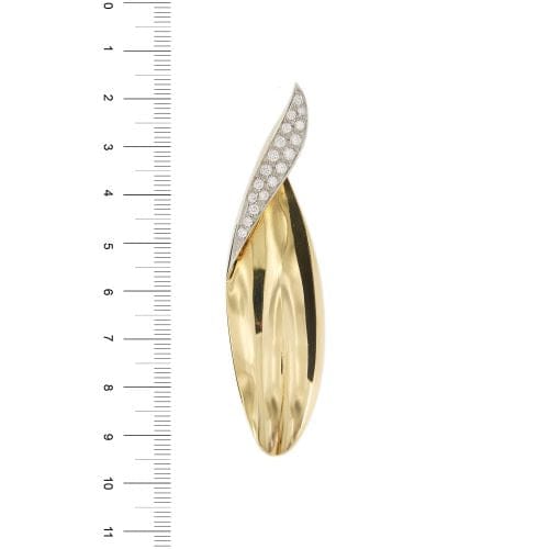 Broche Pomellato - Broche feuille en or jaune 18 carats et diamants 58 Facettes 26829
