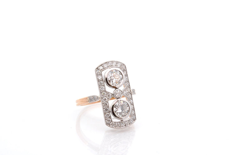 Bague 53 Bague Art déco en or 18k et platine avec diamants 58 Facettes 26810-26951-26860