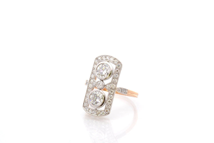 Bague 53 Bague Art déco en or 18k et platine avec diamants 58 Facettes 26810-26951-26860
