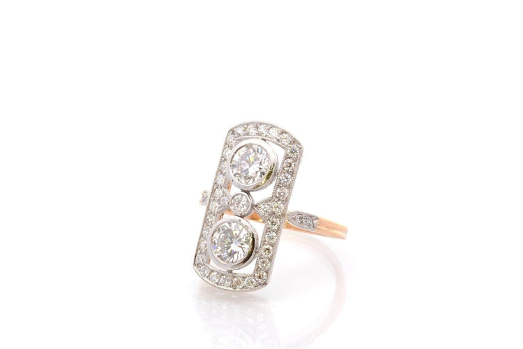 Bague 53 Bague Art déco en or 18k et platine avec diamants 58 Facettes 26810-26951-26860