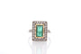 Bague 53 Bague Art déco en platine et or 18k, émeraude et diamants 58 Facettes 26868-26630