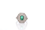 Bague 53 Bague en platine avec émeraude 1,70 ct et diamants 58 Facettes 26871-26634