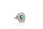 Bague 53 Bague en platine avec émeraude 1,70 ct et diamants 58 Facettes 26871-26634