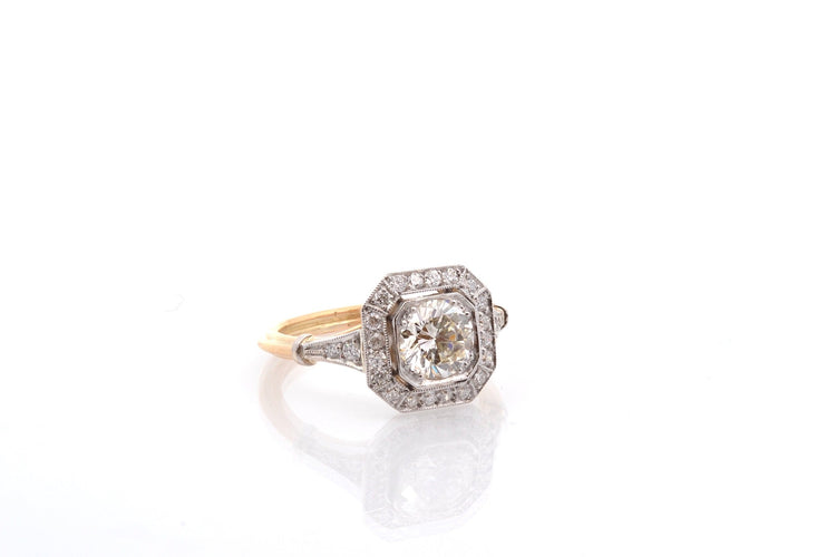 Bague 54 Bague Art déco en platine et or 18k avec diamants 58 Facettes 26872-26984