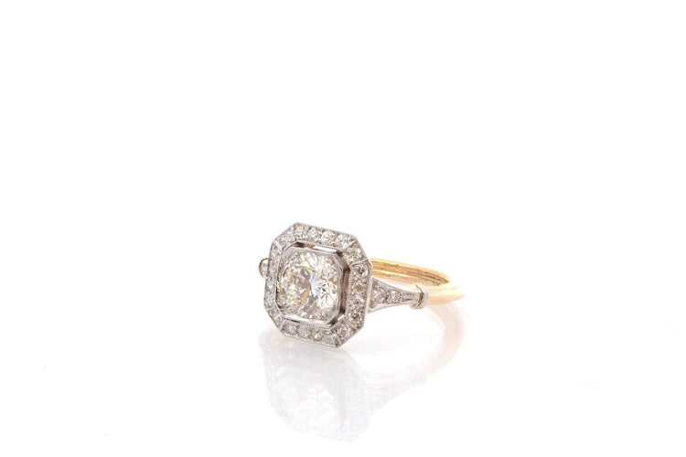 Bague 54 Bague Art déco en platine et or 18k avec diamants 58 Facettes 26872-26984