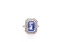 Bague 54.5 Bague saphir de Ceylan 6,45 ct et diamants en platine et or 18k 58 Facettes 26874-26656