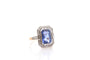 Bague 54.5 Bague saphir de Ceylan 6,45 ct et diamants en platine et or 18k 58 Facettes 26874-26656