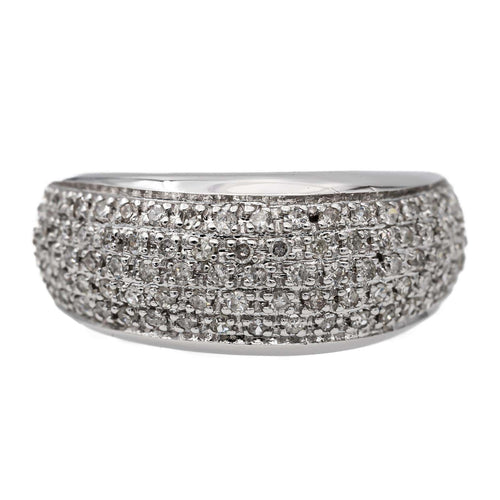Bague 53 Bague Jonc Or blanc Diamant 58 Facettes 2687434CN