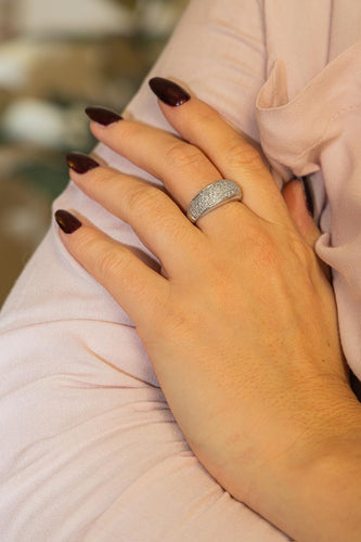 Bague 53 Bague Jonc Or blanc Diamant 58 Facettes 2687434CN