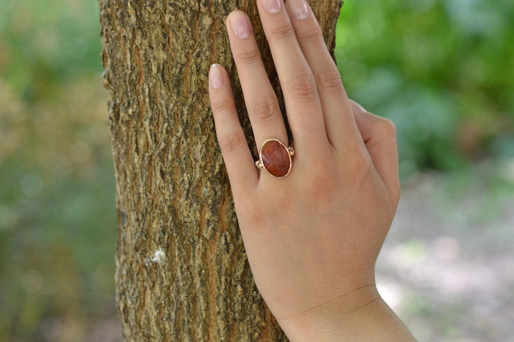 Bague 48 Bague antique à intaille en or 18k et cornaline 58 Facettes 26957