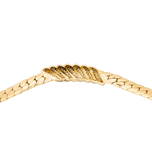 Collier Collier maille anglaise en or jaune 18 carats et diamants 58 Facettes 2695948CN