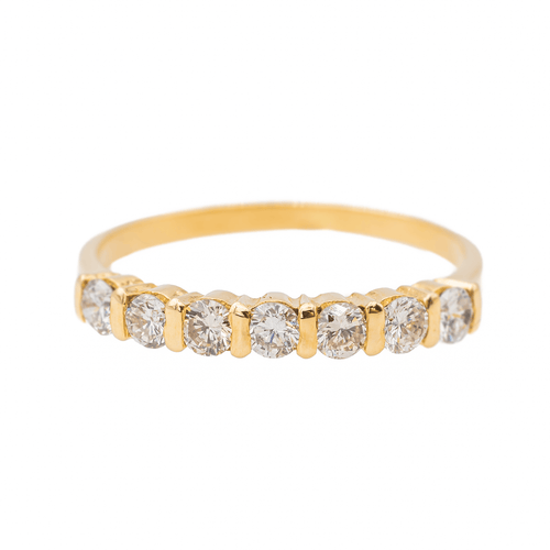 Bague 55 Bague demi-alliance en or jaune 18 carats et diamants 58 Facettes 2697387CN