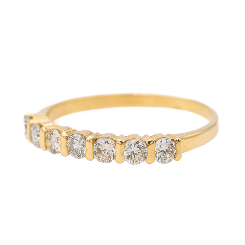 Bague 55 Bague demi-alliance en or jaune 18 carats et diamants 58 Facettes 2697387CN