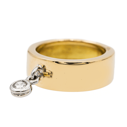 Bague 47.5 Bague solitaire en or jaune et blanc 18 carats avec diamant 58 Facettes 2697404CN