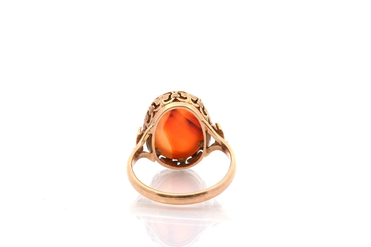 Bague 59 Bague ancienne intaille en or 18k et cornaline 58 Facettes 26976