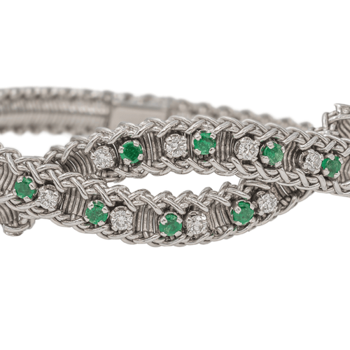 Bracelet Bracelet Or blanc Diamant, Emeraude 58 Facettes 2699806CN