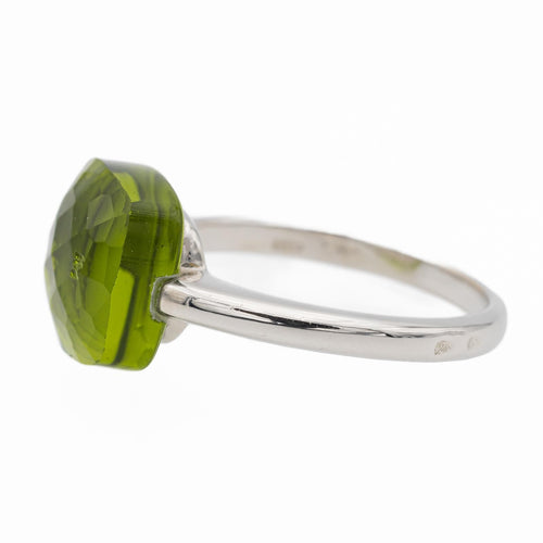 Bague 53.5 Bague en or blanc 18 carats sertie d’un péridot 58 Facettes 2700727CD