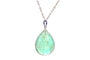 Pendentif Pendentif en platine à émeraude cabochon et saphir 58 Facettes 27028