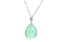 Pendentif Pendentif en platine à émeraude cabochon et saphir 58 Facettes 27028