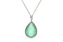 Pendentif Pendentif en platine à émeraude cabochon et saphir 58 Facettes 27028